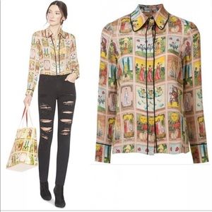 Alice + Olivia Multicolor Graphic Blouse